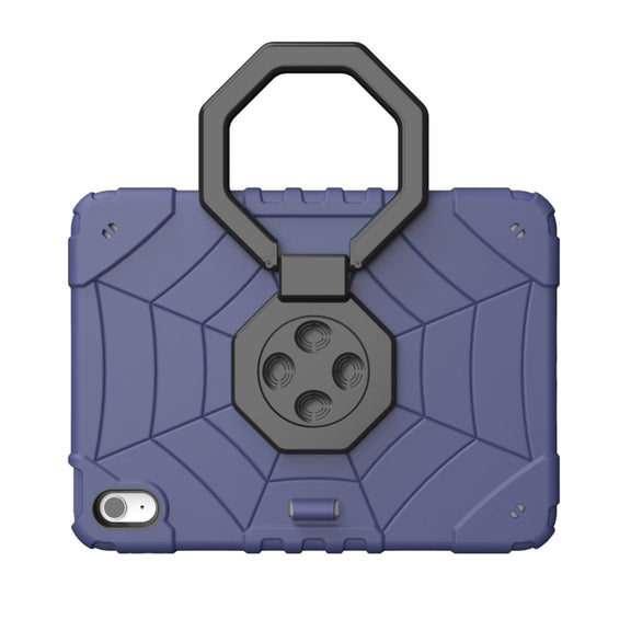For iPad Air 11 2025 / 2024 Spider Turntable Handle Stress Relief Tablet Case(Navy Blue Black)