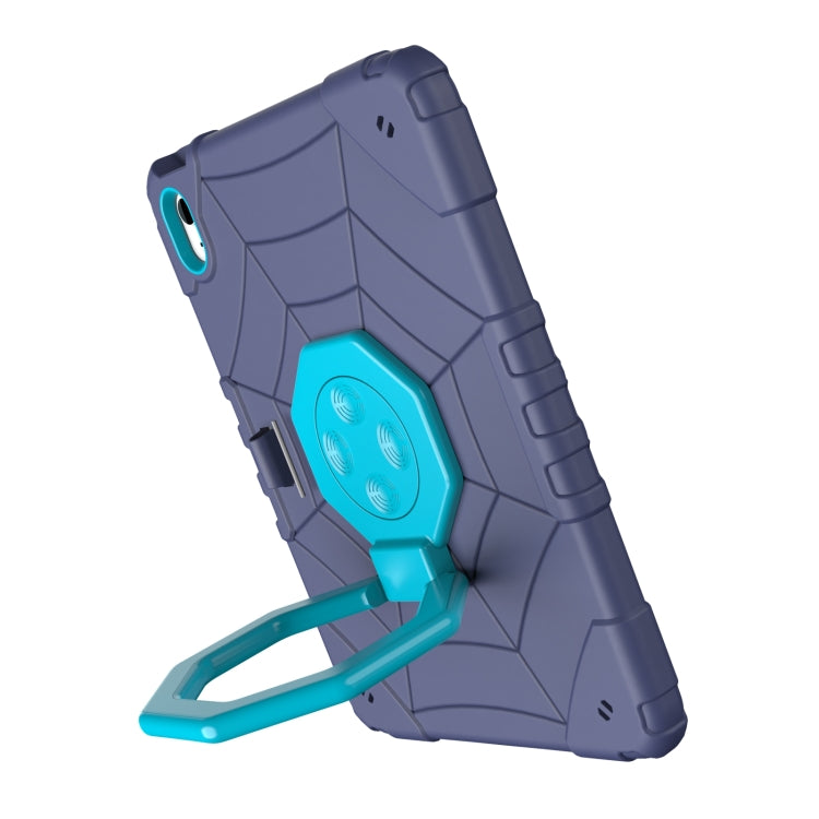 For iPad Air 11 2024 Spider Turntable Handle Stress Relief Tablet Case(Navy Blue Blue)