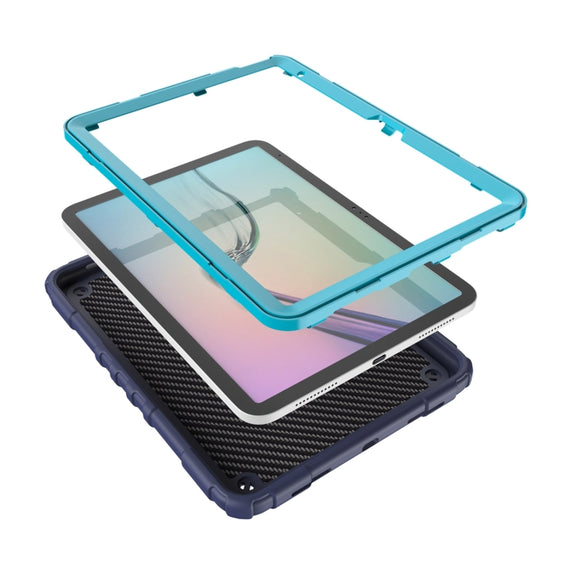 For iPad Air 11 2024 Spider Turntable Handle Stress Relief Tablet Case(Navy Blue Blue)