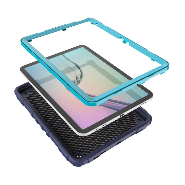 For iPad Air 11 2024 Spider Turntable Handle Stress Relief Tablet Case(Navy Blue Blue)