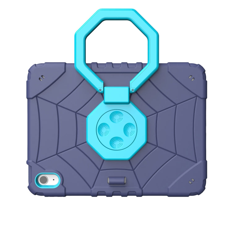 For iPad Air 11 2024 Spider Turntable Handle Stress Relief Tablet Case(Navy Blue Blue)