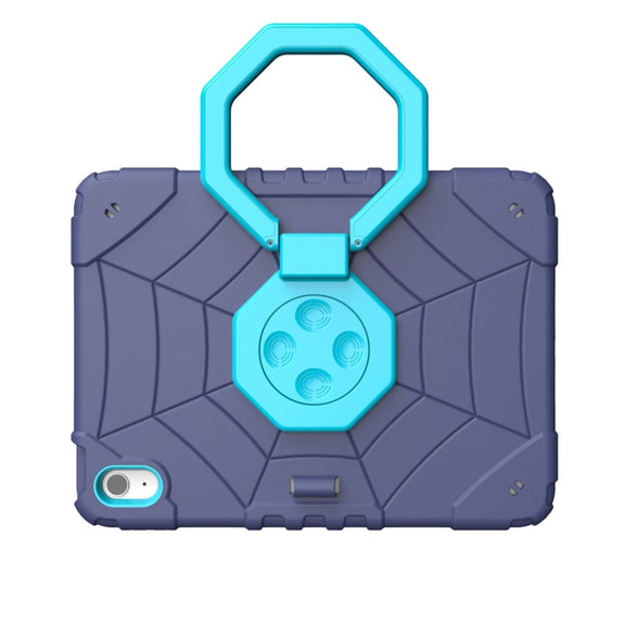 For iPad Air 11 2024 Spider Turntable Handle Stress Relief Tablet Case(Navy Blue Blue)
