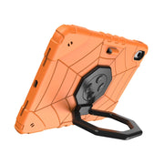 For iPad Air 11 2024 Spider Turntable Handle Stress Relief Tablet Case(Orange Black)