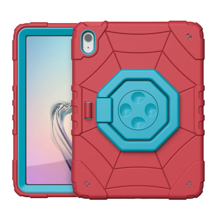 For iPad Air 11 2024 Spider Turntable Handle Stress Relief Tablet Case(Red Blue)