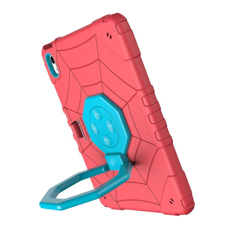 For iPad Air 11 2024 Spider Turntable Handle Stress Relief Tablet Case(Red Blue)