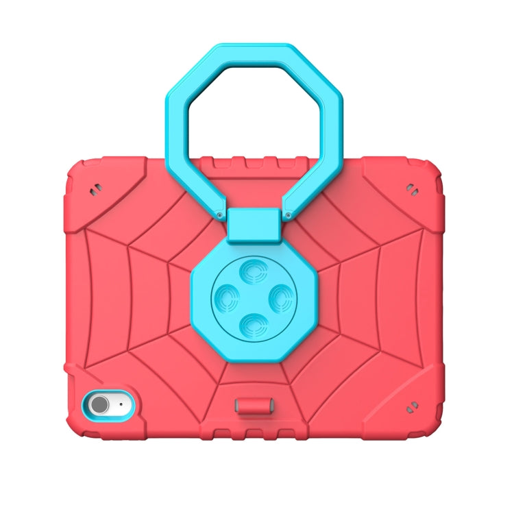 For iPad Air 11 2024 Spider Turntable Handle Stress Relief Tablet Case(Red Blue)