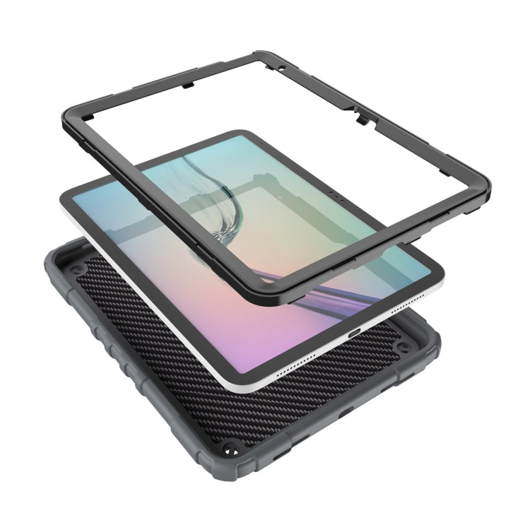 For iPad Air 11 2024 Spider Turntable Handle Stress Relief Tablet Case(Grey Black)