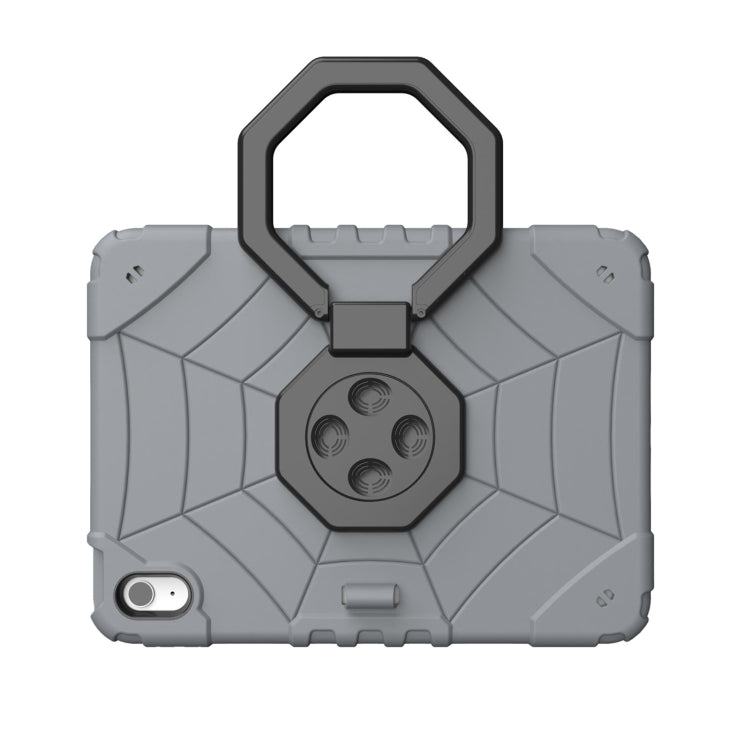 For iPad Air 11 2024 Spider Turntable Handle Stress Relief Tablet Case(Grey Black)