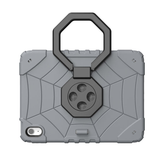 For iPad Air 11 2024 Spider Turntable Handle Stress Relief Tablet Case(Grey Black)