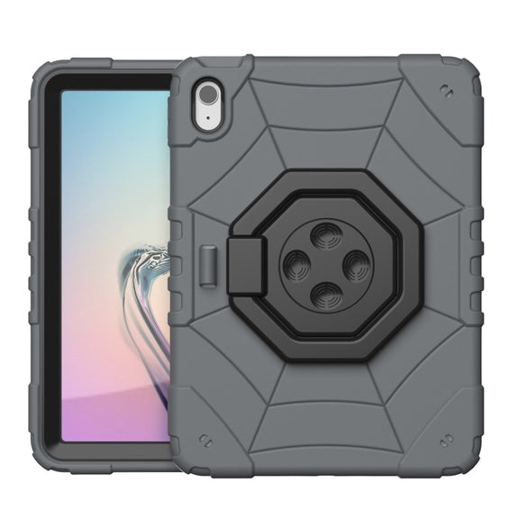 For iPad Air 11 2024 Spider Turntable Handle Stress Relief Tablet Case(Grey Black)