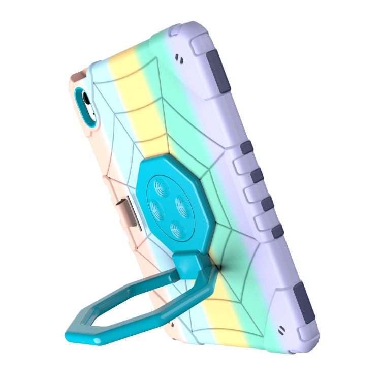 For iPad Air 11 2024 Spider Turntable Handle Stress Relief Tablet Case(Gradient Color Blue)