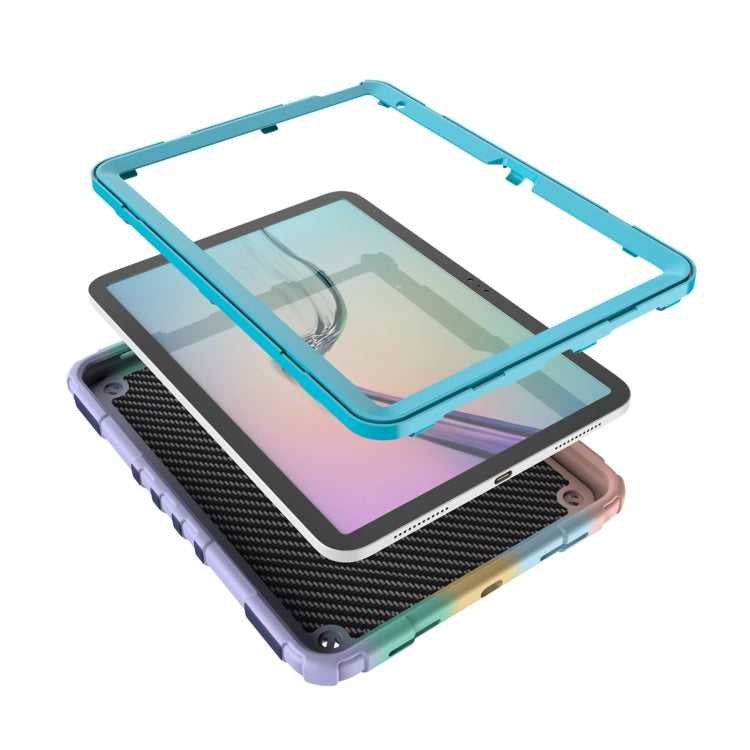 For iPad Air 11 2024 Spider Turntable Handle Stress Relief Tablet Case(Gradient Color Blue)