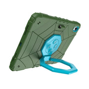 For iPad Air 11 2025 / 2024 Spider Turntable Handle Stress Relief Tablet Case(Army Green Blue)