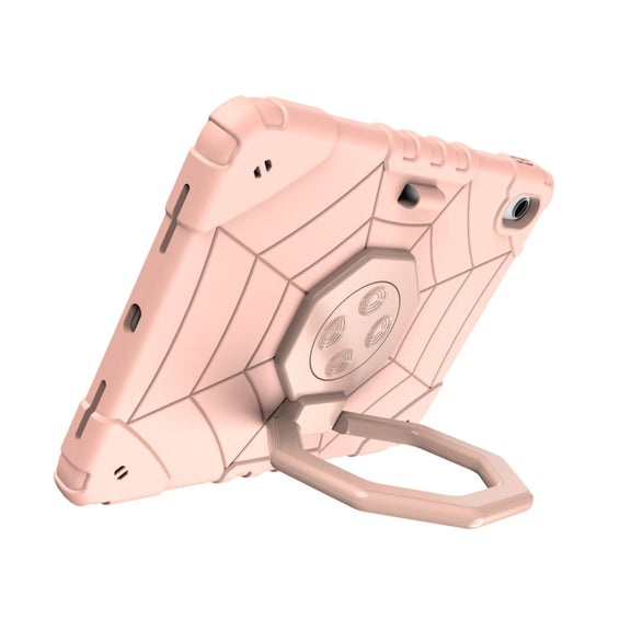 For iPad Air 11 2024 Spider Turntable Handle Stress Relief Tablet Case(Rose Gold)