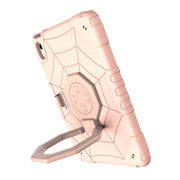 For iPad Air 11 2024 Spider Turntable Handle Stress Relief Tablet Case(Rose Gold)
