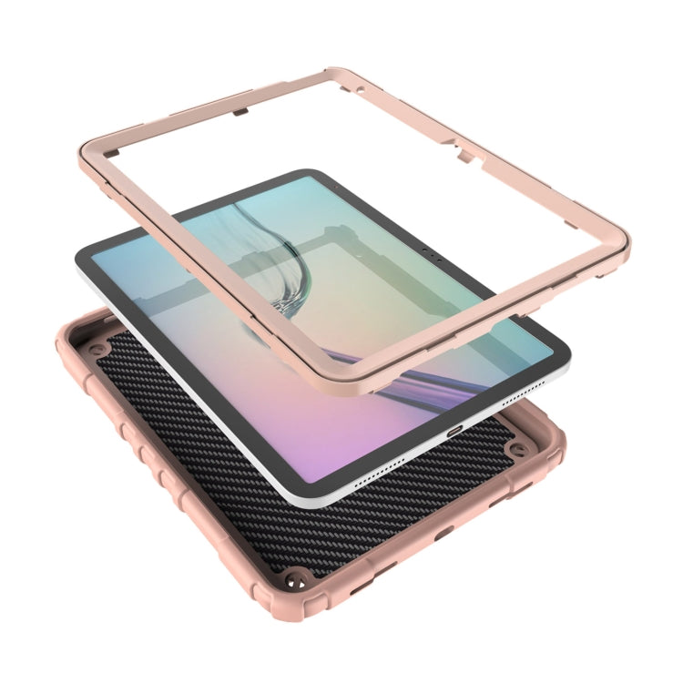 For iPad Air 11 2024 Spider Turntable Handle Stress Relief Tablet Case(Rose Gold)