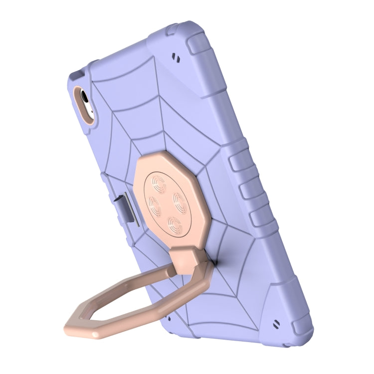 For iPad Air 11 2024 Spider Turntable Handle Stress Relief Tablet Case(Purple Gold)