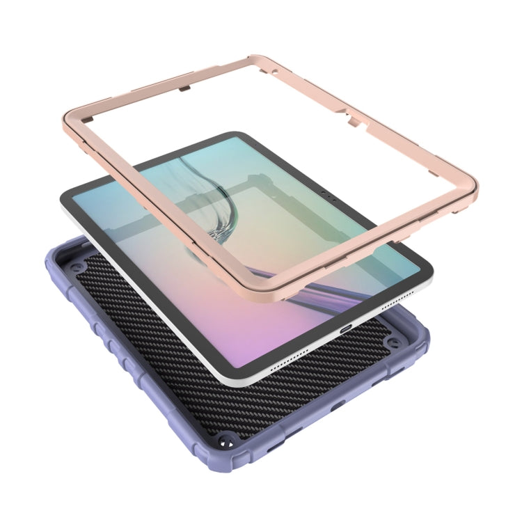 For iPad Air 11 2024 Spider Turntable Handle Stress Relief Tablet Case(Purple Gold)
