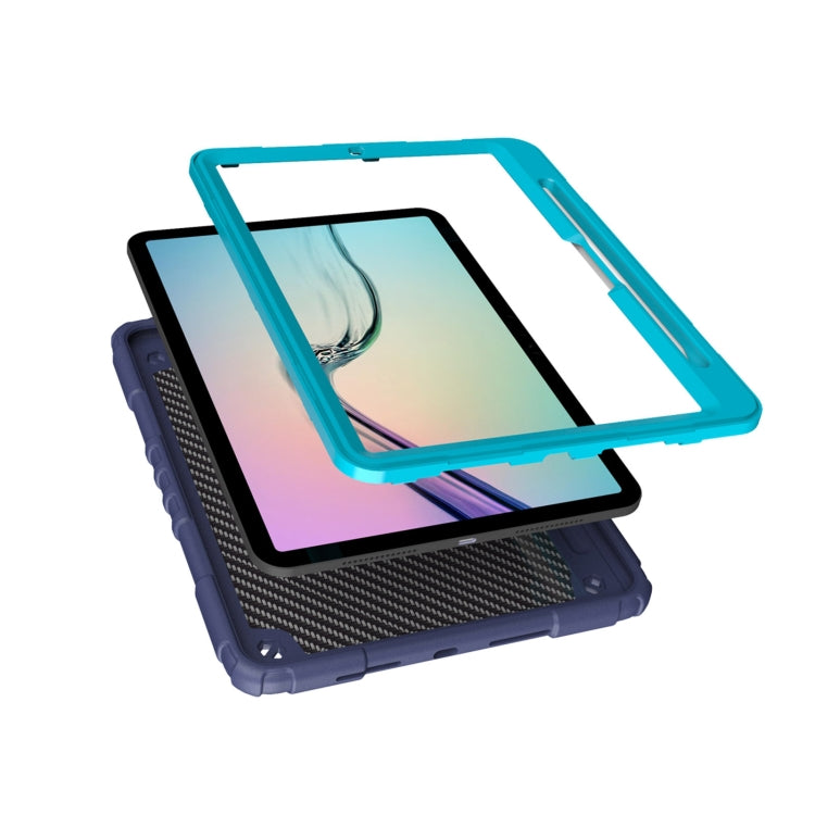 For iPad Pro 11 2024 Spider Turntable Handle Stress Relief Tablet Case(Navy Blue Blue)