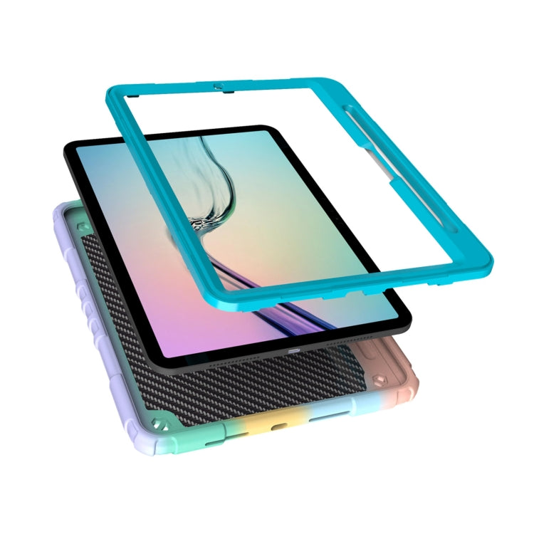 For iPad Pro 11 2024 Spider Turntable Handle Stress Relief Tablet Case(Gradient Color Blue)