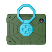 For iPad Pro 11 2024 Spider Turntable Handle Stress Relief Tablet Case(Army Green Blue)