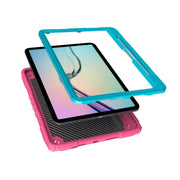 For iPad Pro 11 2024 Spider Turntable Handle Stress Relief Tablet Case(Rose Red Blue)