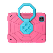 For iPad Pro 11 2024 Spider Turntable Handle Stress Relief Tablet Case(Rose Red Blue)