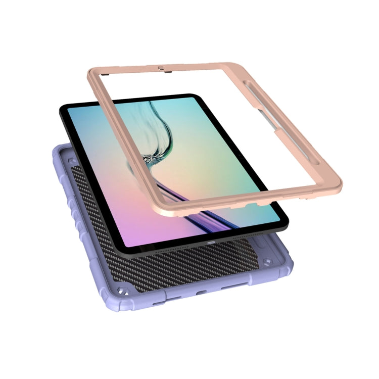 For iPad Pro 11 2024 Spider Turntable Handle Stress Relief Tablet Case(Purple Gold)