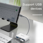 Yesido GS17 USB-C / Type-C to Dual USB + USB-C / Type-C OTG Adapter(White)