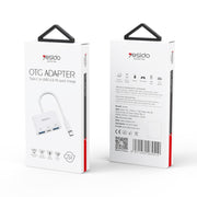 Yesido GS17 USB-C / Type-C to Dual USB + USB-C / Type-C OTG Adapter(White)