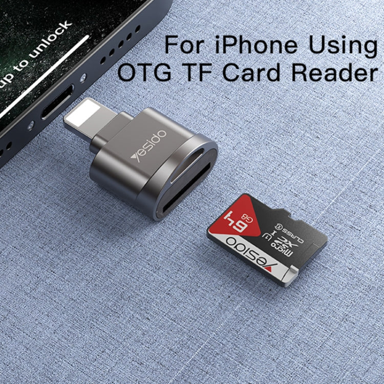 Yesido GS18 8 Pin to TF Card OTG Mini Card Reader(Black)