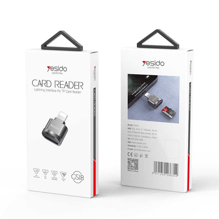 Yesido GS18 8 Pin to TF Card OTG Mini Card Reader(Black)