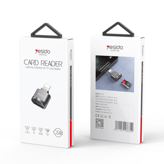 Yesido GS18 8 Pin to TF Card OTG Mini Card Reader(Black)