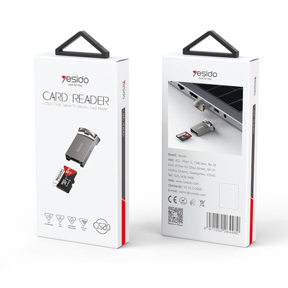 Yesido GS20 USB 2.0 to TF Card Portable Mini OTG Card Reader(Black)