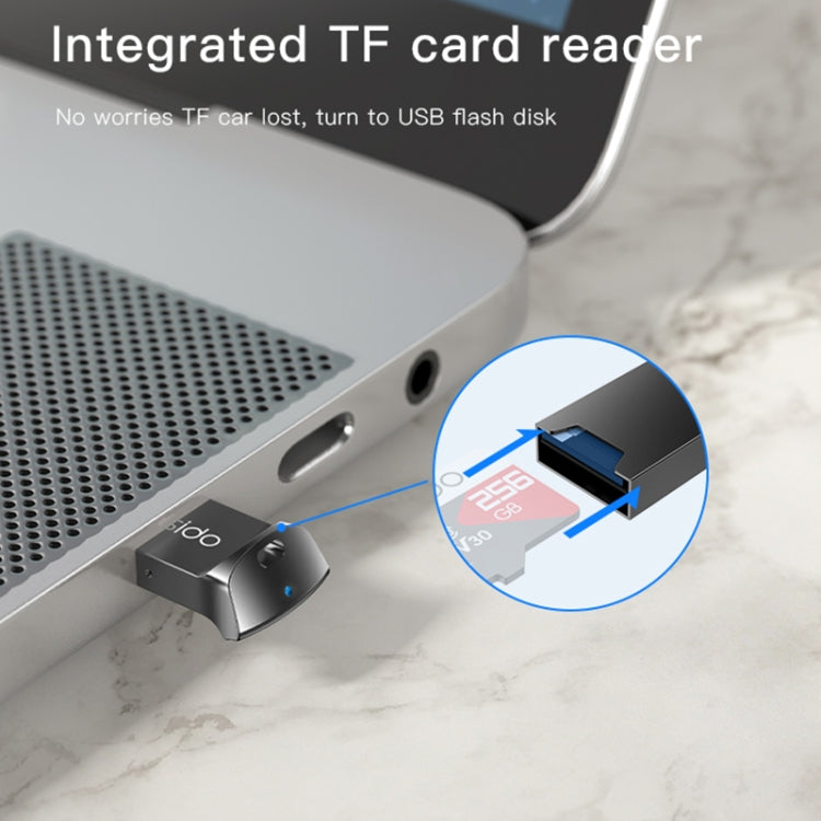 Yesido GS20 USB 2.0 to TF Card Portable Mini OTG Card Reader(Black)