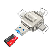 Yesido GS23 USB 3.0 to USB-C / Type-C, Micro USB, 8 Pin 4 in 1 Card Reader(Gold)