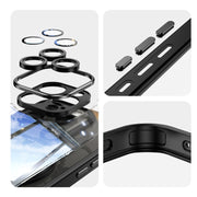 For iPhone 16 Pro Max 360 Holder Magsafe Acrylic Hybrid TPU Phone Case(Black)