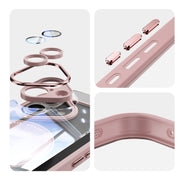 For iPhone 16 360 Holder Magsafe Acrylic Hybrid TPU Phone Case(Pink)