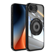 For iPhone 16e 360 Holder Magsafe Acrylic Hybrid TPU Phone Case(Black)