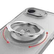 For iPhone 16e 360 Holder Magsafe Acrylic Hybrid TPU Phone Case(Grey)