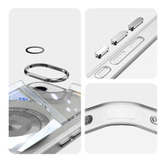 For iPhone 16e 360 Holder Magsafe Acrylic Hybrid TPU Phone Case(Grey)