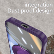 For iPhone 16e 360 Holder Magsafe Acrylic Hybrid TPU Phone Case(Purple)
