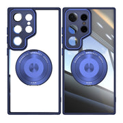 For Samsung Galaxy S25 Ultra 5G 360 Holder MagSafe Acrylic Hybrid TPU Phone Case(Blue)