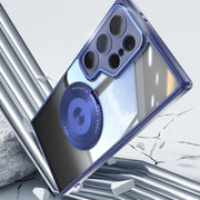 For Samsung Galaxy S25 Ultra 5G 360 Holder MagSafe Acrylic Hybrid TPU Phone Case(Blue)