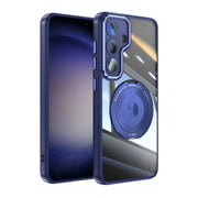 For Samsung Galaxy S25+ 5G 360 Holder MagSafe Acrylic Hybrid TPU Phone Case(Blue)