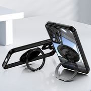For Samsung Galaxy S25 5G 360 Holder MagSafe Acrylic Hybrid TPU Phone Case(Black)