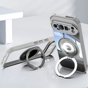 For Google Pixel 9 / 9 Pro 360 Holder Magsafe Acrylic Hybrid TPU Phone Case(Grey)