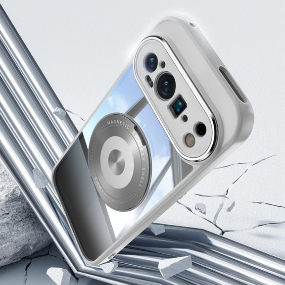 For Google Pixel 9 / 9 Pro 360 Holder Magsafe Acrylic Hybrid TPU Phone Case(Grey)