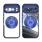 For Google Pixel 9 Pro 360 Holder Magsafe Acrylic Hybrid TPU Phone Case(Blue)