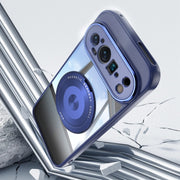 For Google Pixel 9 Pro 360 Holder Magsafe Acrylic Hybrid TPU Phone Case(Blue)